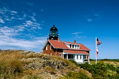 Seguin Island Lighthouse on Rocky Hilltop in Maine